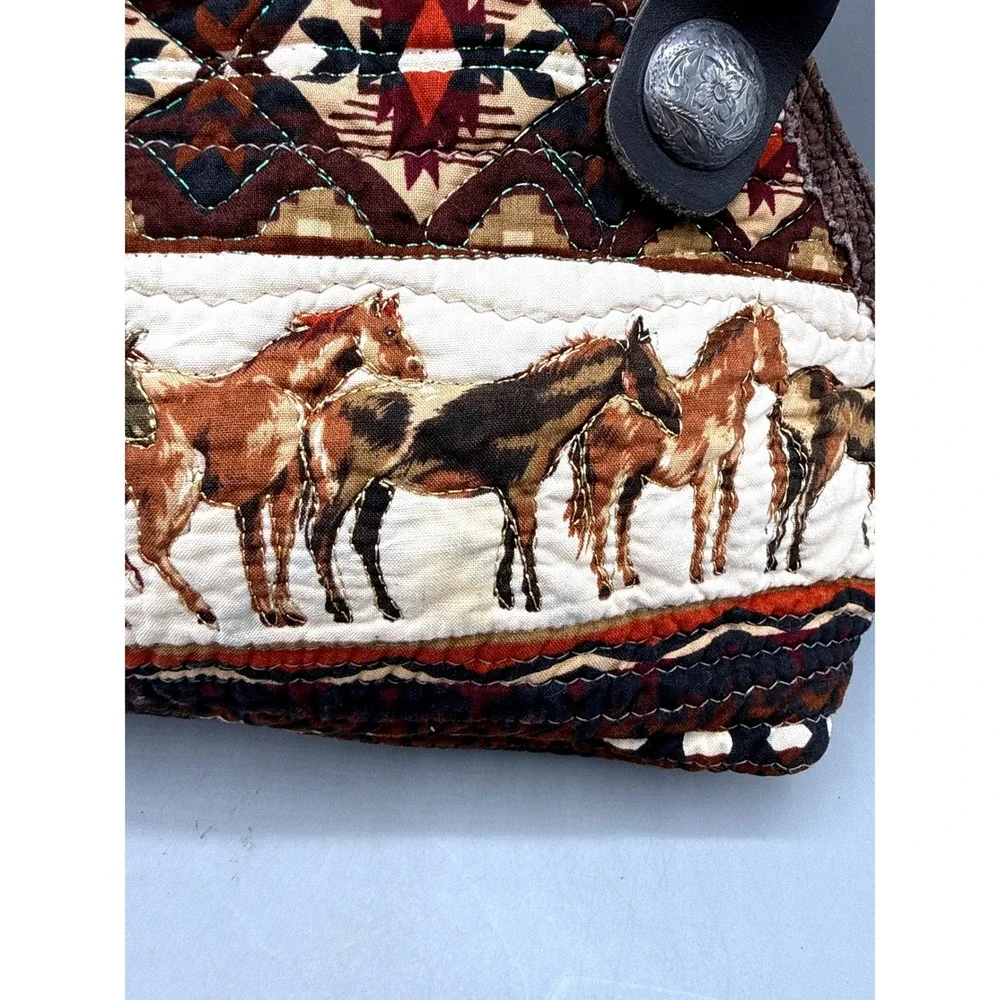 The Glad Rag Co Custom Horse Tapestry Purse Western Handbag Leather Concho